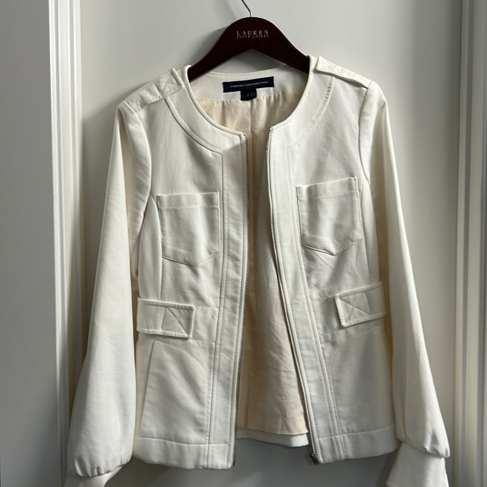 French connection white size 4 jacket